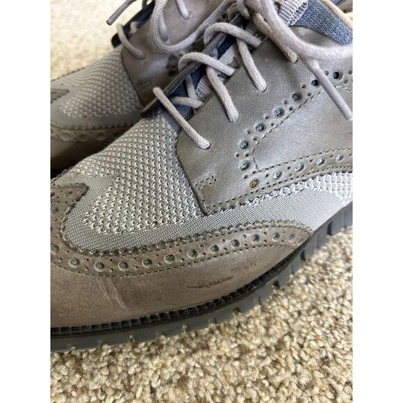 Cole Haan Zerogrand Wingtip Oxford Dress Shoes Ivory Barley Mens Size 9 - Picture 9 of 11